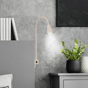 Briloner LED fali lámpa Tuso, bézs, ágyra szerelhető, fém, hajlított kar, Krém / borostyánsárga, Hálószoba, fém, Modern