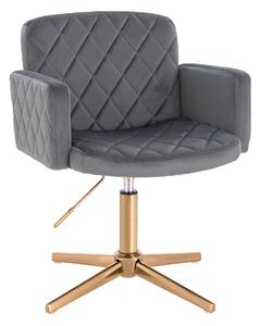 HR802CROSS Grafit Modern Velúr Szék Arany lábbal