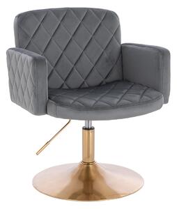HR802N Grafit Modern Velúr Szék Arany lábbal