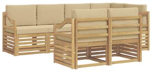 VidaXL Kültéri kanapé szett 7 pcs Fehér és Bézs 245 x 126,5 x 73 cm
