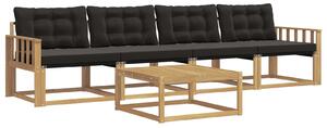 VidaXL Kültéri kanapé szett 5 pcs Fehér és Fekete 79 x 79 x 37 cm