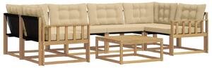 VidaXL Kültéri kanapé szett 7 pcs Fehér és Bézs 79 x 79 x 37 cm