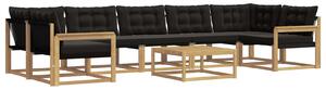 VidaXL Kültéri kanapé szett 8 pcs Fehér és Fekete 79 x 79 x 37 cm