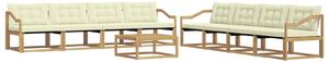 VidaXL Kültéri kanapé szett 9 pcs Fehér és Krém színű 79 x 79 x 37 cm