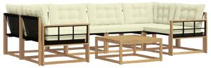 VidaXL Kültéri kanapé szett 7 pcs Fehér és Krém színű 79 x 79 x 37 cm