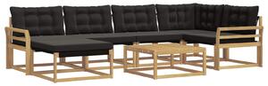 VidaXL Kültéri kanapé szett 7 pcs Fehér és Fekete 79 x 79 x 37 cm