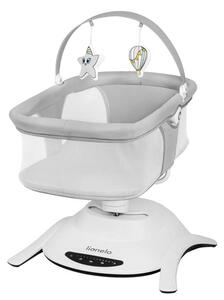 Lionelo Bella Szett 4in1 360° elektromos bölcső, ringató, pihenőszék és hinta 0-9 kg, Grey concrete, szürke