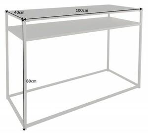 Invicta Dure Steel Fém Konzolasztal Fekete Kétszintes