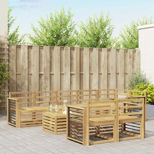 VidaXL Kültéri kanapé szett 9 pcs Fehér 59 x 59 x 37 cm Tömör Akácfa