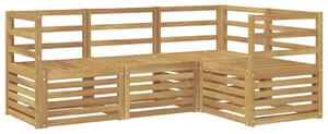 VidaXL Ülőgarnitúrák 4 pcs Fehér 185,5 x 126,5 x 73 cm Tömör Akácfa
