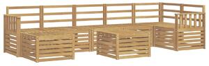 VidaXL Kültéri kanapé szett 8 pcs Fehér 59 x 59 x 37 cm Tömör Akácfa