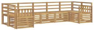 VidaXL Kültéri kanapé szett 7 pcs Fehér 304 x 128,5 x 73 cm