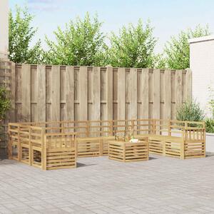 VidaXL Kültéri kanapé szett 11 pcs Fehér 59 x 59 x 37 cm Tömör Akácfa