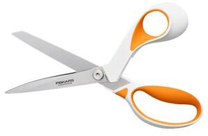 Olló, általános, 23 cm, FISKARS RazorEdge Softgrip, narancssárga-fehér (IF1070079)