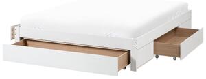 Ágy tárolófiókokkal fejtámla nélkül GIAT Keményfa Fehér 160 x 200 cm