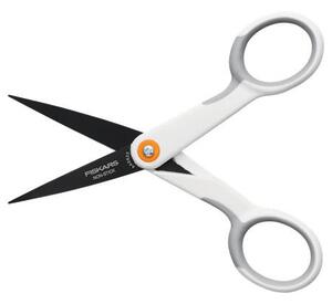 Olló, általános, tapadásmentes, 13 cm, FISKARS MicroTip Titanium, fehér (IF1070025)
