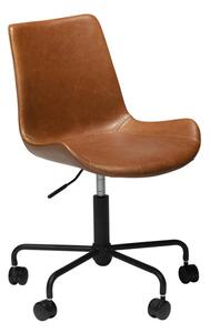 Hype irodai design szék, vintage barna műbőr, fekete csillagláb