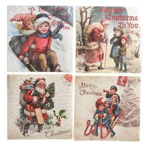 Karácsonyi szalvéta- vintage- 16-5 x 16-5 cm 20 db/csomag
