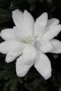 Krémszínű szőrme mikulásvirág 30cm