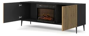 TV szekrény/asztal elektromos kandallóval FPB 2D 170 C Rowanna (artisan tölgy + fekete)