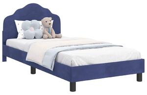 VidaXL Gyerekágy kerettel Rendőrségi kék 90 x 190 cm Bársony