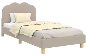 VidaXL Gyerekágy kerettel fejtámlával Világosszürke 90x190 cm Bouclé