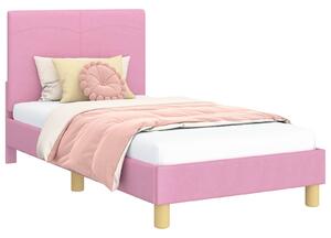 VidaXL Gyerekágy kerettel fejtámlával Rózsaszín 80 x 160 cm szövet