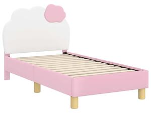 VidaXL Gyerekágy keret fejtámlával Rózsaszín 70 x 140 cm PU