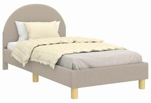 VidaXL Gyerekágy kerettel fejtámlával Világosszürke 80 x 160 cm Bouclé