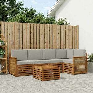 VidaXL Szegmentált kanapé szett 5 pcs Természetes és Világosszürke
