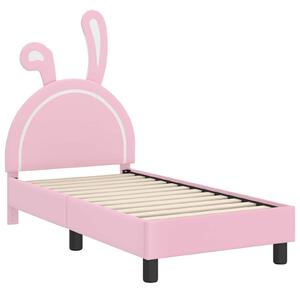 VidaXL Gyerekágy keret fejtámlával Rózsaszín 70 x 140 cm PU