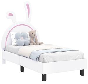 VidaXL Gyerekágy keret fejtámlával fejtámlával Fehér 70 x 140 cm PU