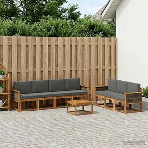 VidaXL Kültéri kanapé szett párnával 7 pcs Természetes és antracit