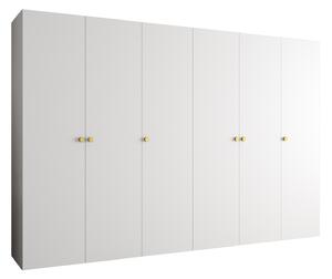 Ruhásszekrény 300 cm Parna 1 (fehér + arany)