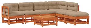 VidaXL Kerti lounge szett 7 pcs Viaszbarna Tömör Fenyőfa