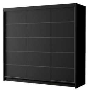 PALERMO 7 ruhásszekrény, 200x215x58, fekete