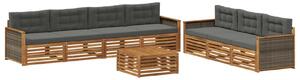 VidaXL Kültéri kanapé szett párnával 8 pcs Természetes és antracit