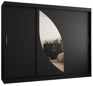 Ruhásszekrény 250 cm Milain (fekete)