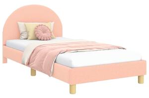 VidaXL Gyerekágy kerettel fejtámlával Rózsaszín 80 x 200 cm Bouclé