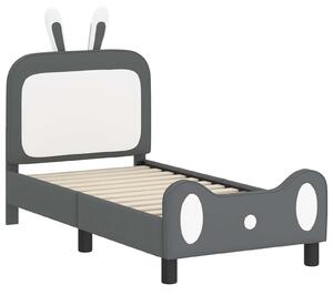 VidaXL Gyerekágy keret fejtámlával Világosszürke 70 x 140 cm PU