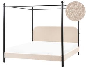 Baldachinos ágy Buklé DANNEMOIS 180 x 200 cm Bézs