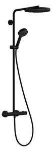 Hansgrohe Pulsify S Puro - Zuhanyszett termosztáttal, átmérő 26 cm, 3 vízsugár, EcoSmart, matt fekete 24237670