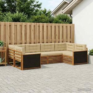 VidaXL Kültéri kanapé szett párnával 6 pcs Természetes és bézs