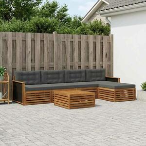 VidaXL Kültéri kanapé szett 6 pcs Természetes és antracit