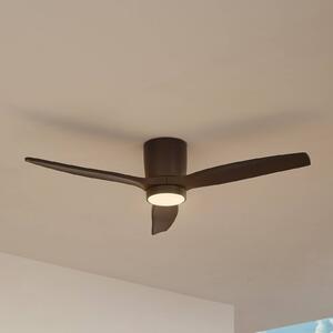 Lucande LED mennyezeti ventilátor Sorin, fekete, DC, csendes, IP44, Fekete, Dolgozószoba / Iroda, fém, Modern