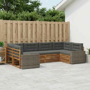 VidaXL Kültéri kanapé szett párnával 6 pcs Természetes és antracit