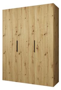 Ruhásszekrény 150 cm Mirabella 1 (artisan tölgy + fekete)