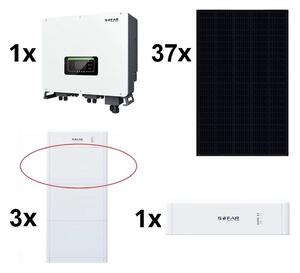 SOFAR SOLAR Napelemes készlet SOFAR Solar-14,8kWp RISEN Full Black+15kW SOLAX átalakító 3p+15 kWh elemek B3546