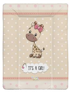 Babastar puha pelenkázó lap 50*70 cm - It&#039;s a girl ! zsiráf bézs
