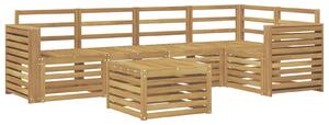 VidaXL Kültéri kanapé szett 6 pcs Fehér 59 x 59 x 37 cm Tömör Akácfa